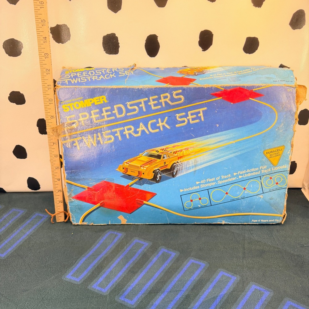 Stomper Speedsters Twistrack Set Kids Yellow Vintage 1984 Schaper Vtg Track Only
